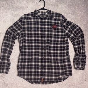 Harley-Davidson Black and White Checkered Men's Shirt